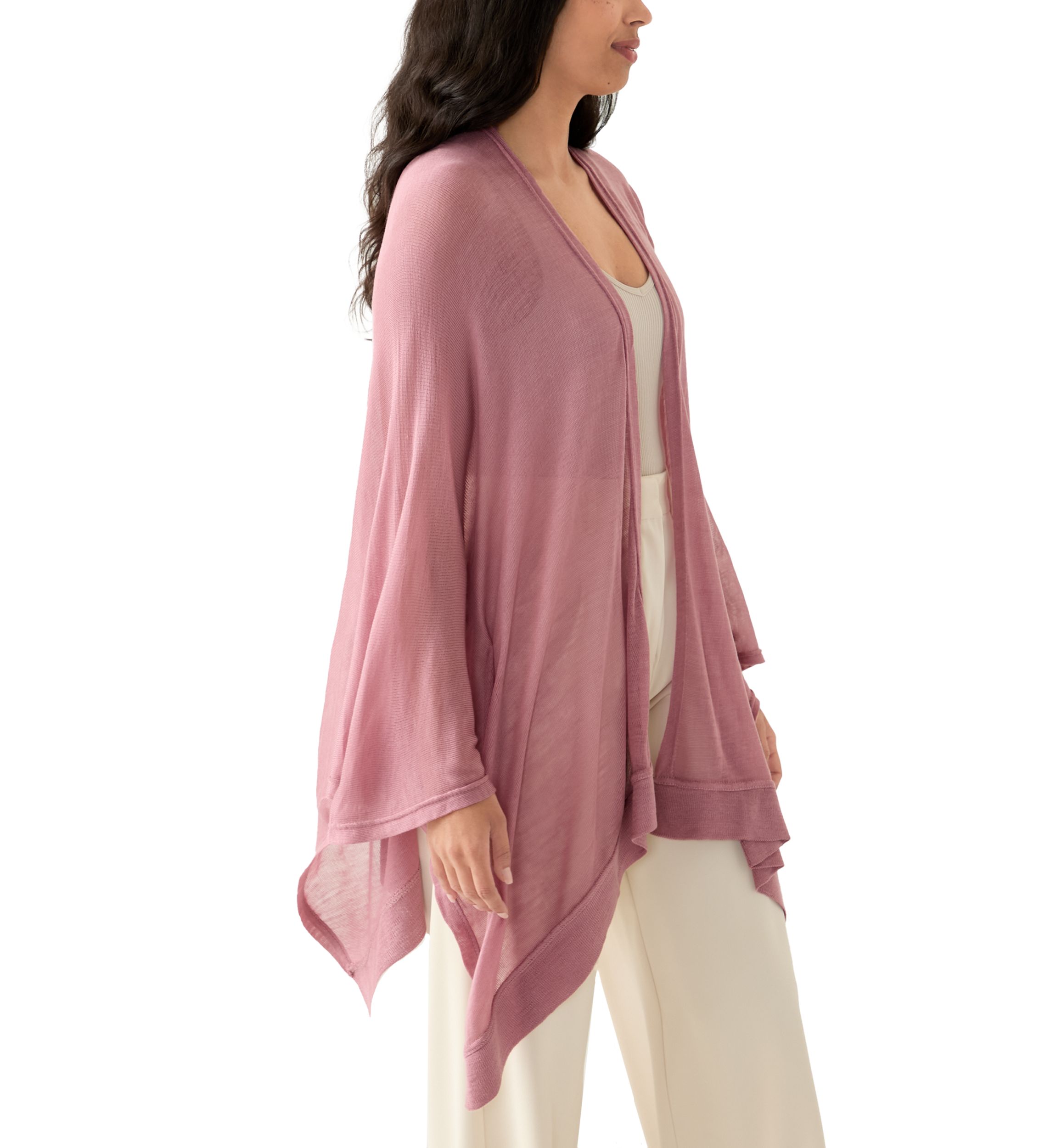 Womens Ribbed Lightweight Knit Topper