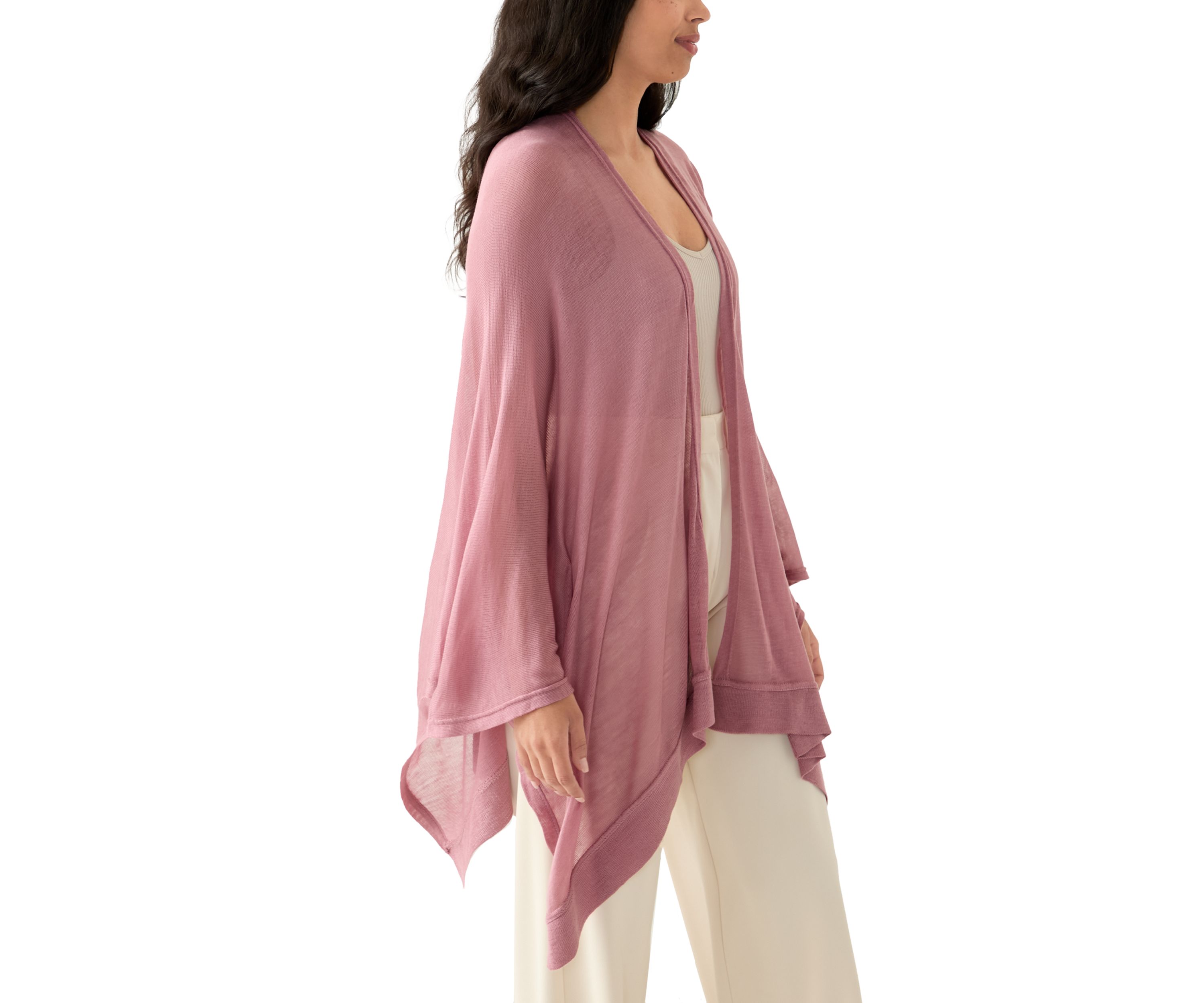 Womens Ribbed Lightweight Knit Topper