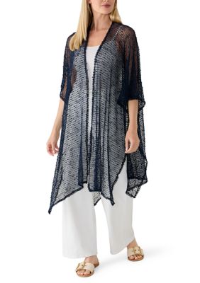 Vince Camuto Women's Popcorn Textured Topper, Navy Blue