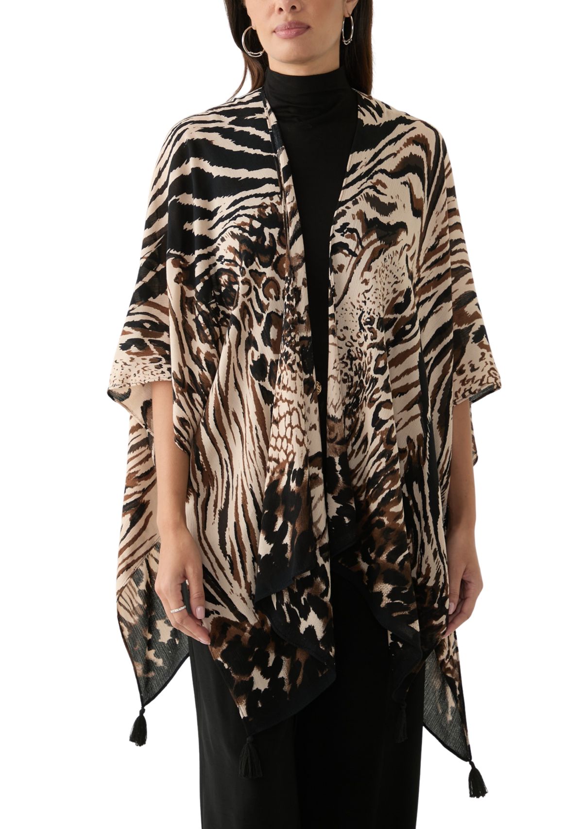 Womens Animal Mixed Printed Topper