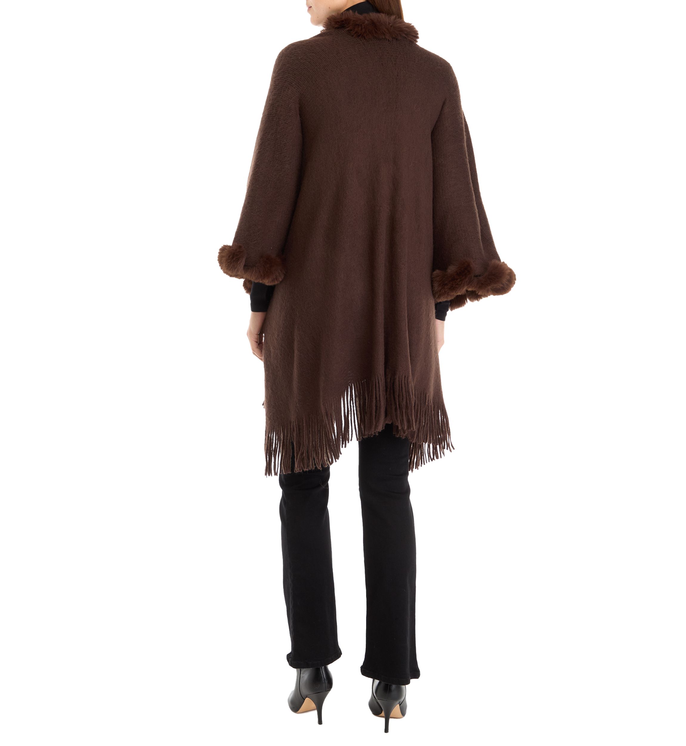 Womens Solid Twisted Fur Topper