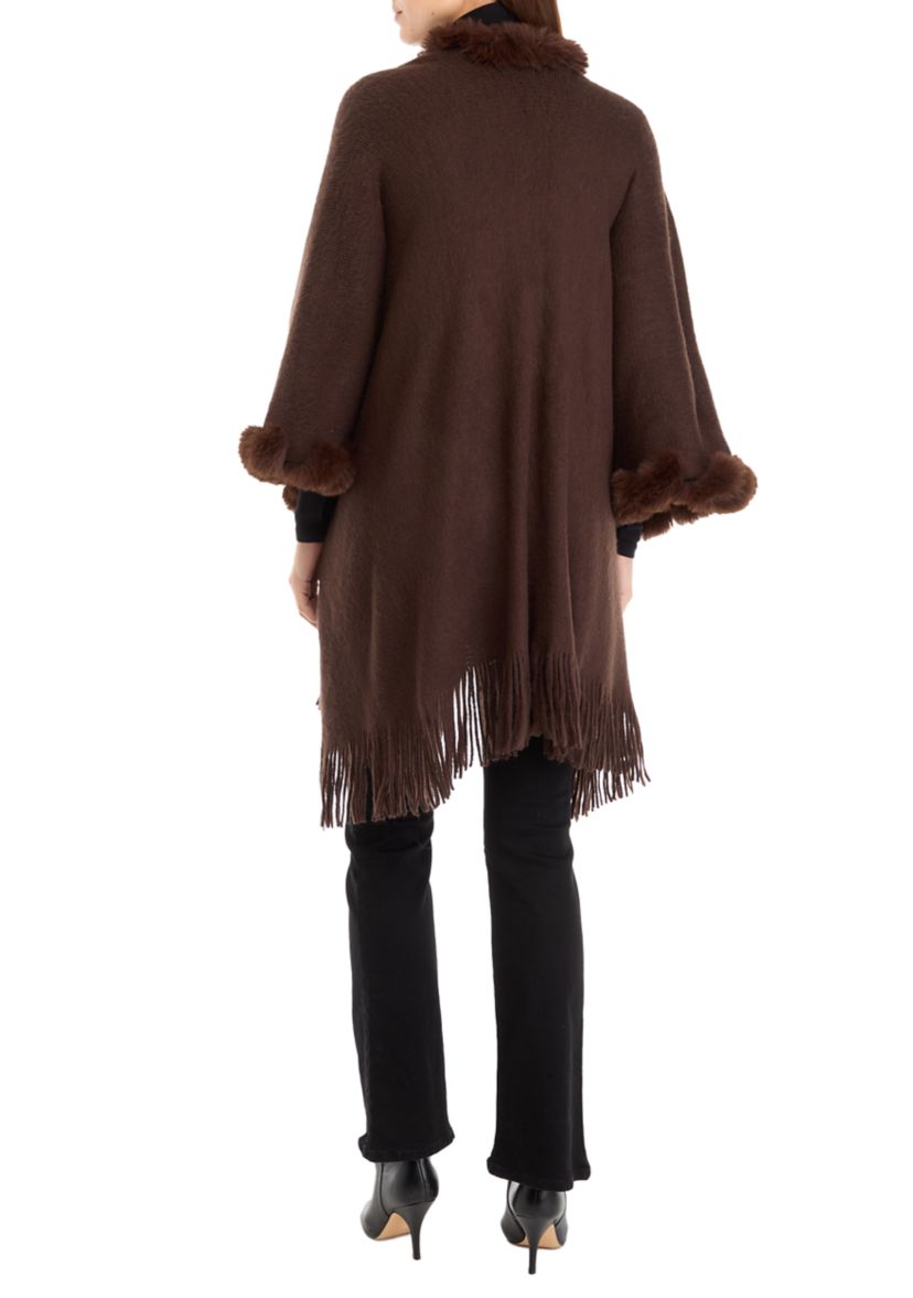 Womens Solid Twisted Fur Topper