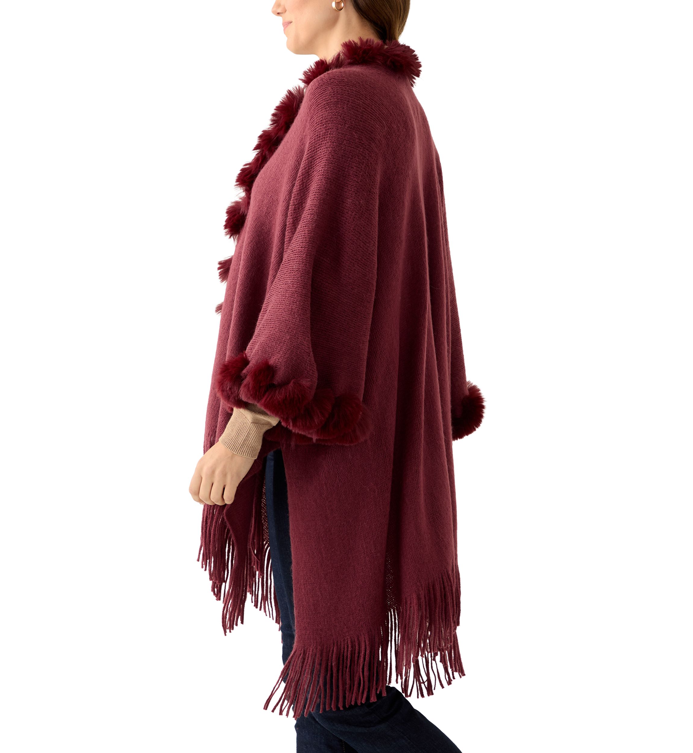 Womens Solid Twisted Fur Topper