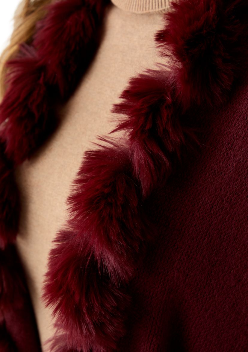 Womens Solid Twisted Fur Topper