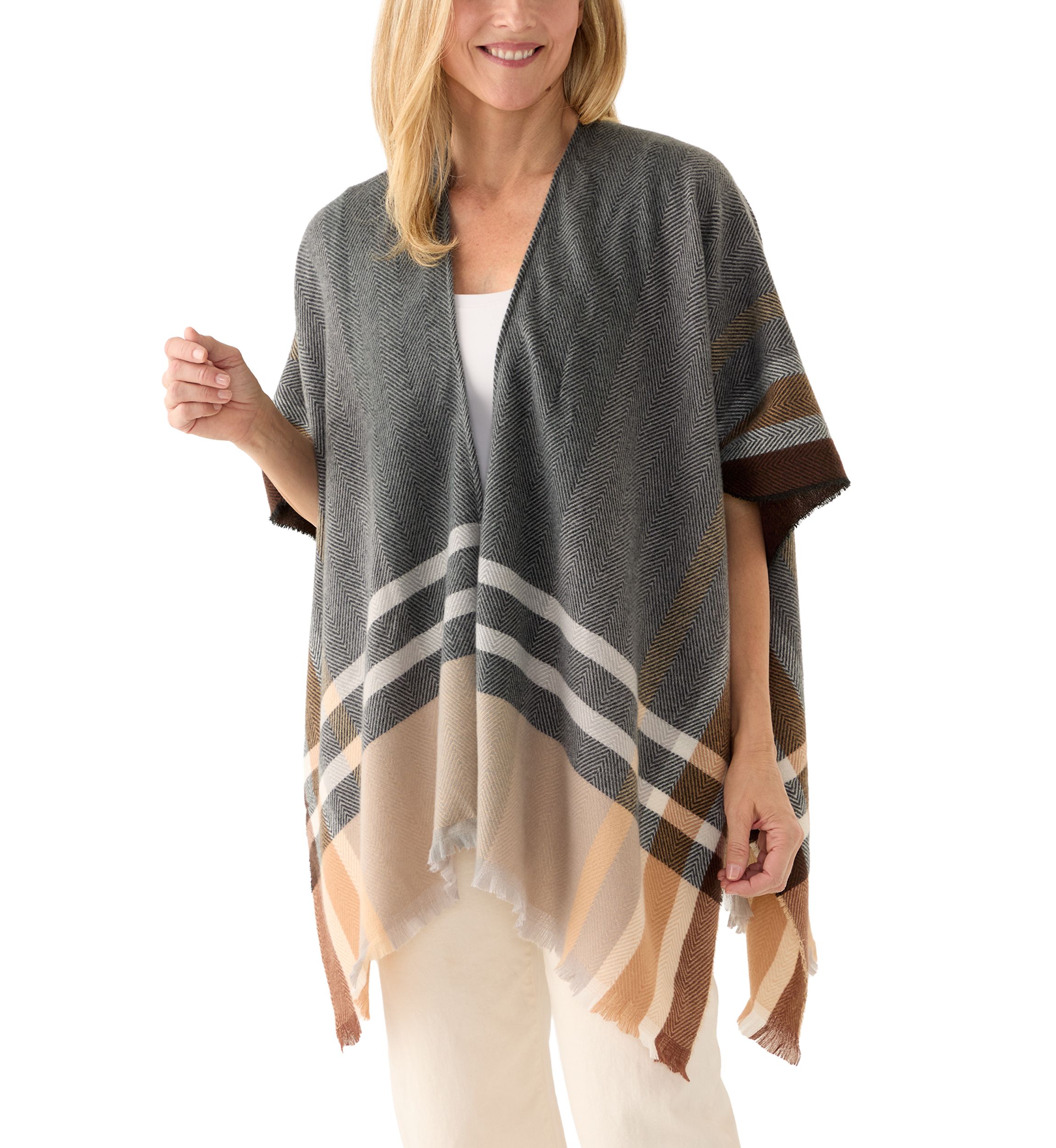 Vince Camuto Women's Chevron Colorblock Feathersoft Topper | Belk