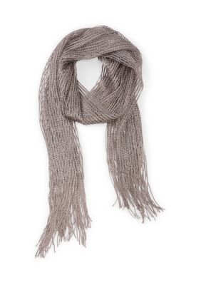 Vince Camuto Women's Lurex Net Wrap Scarf, Gray