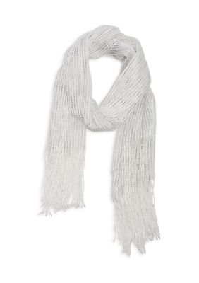 Vince Camuto Women's Lurex Net Wrap Scarf, White