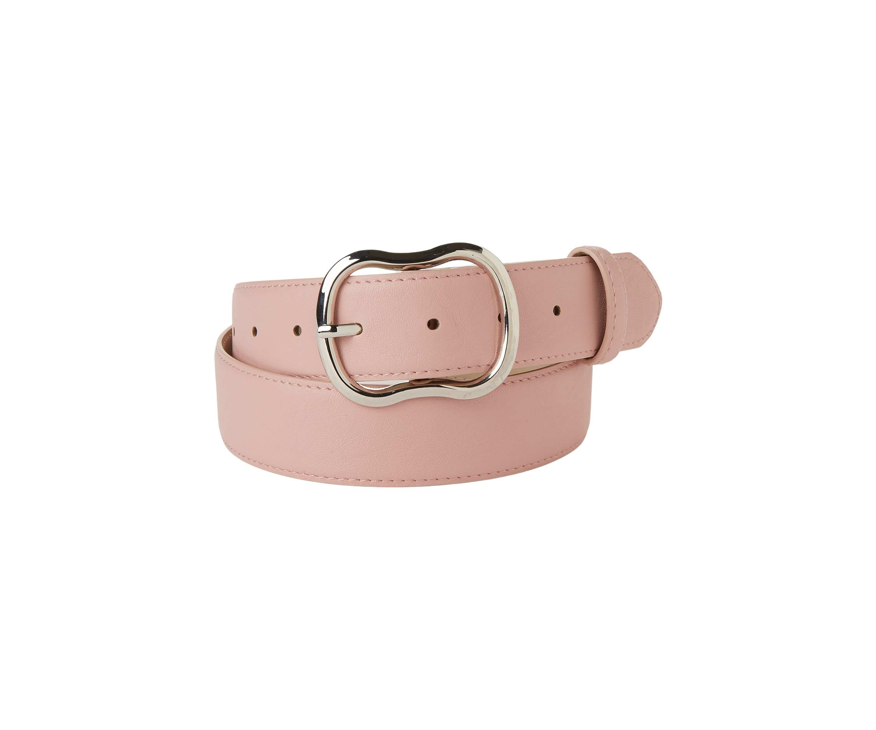 Feather Edge Stitch Classic Curvy Buckle Belt