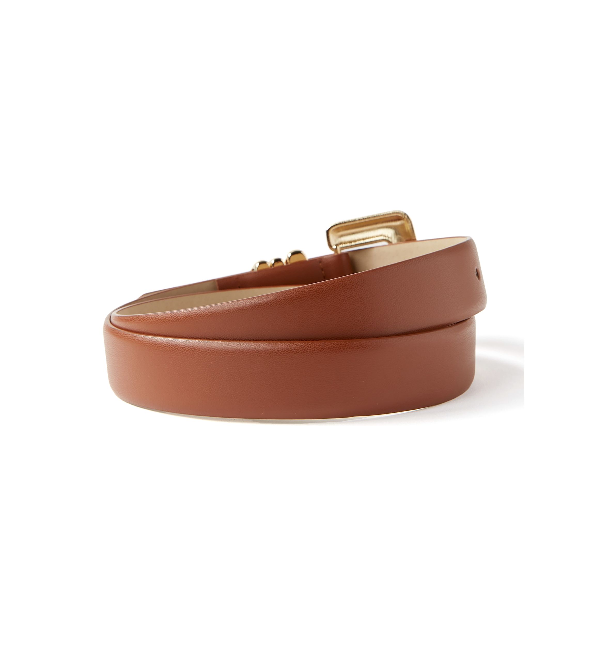 Organic Shaped Buckle and Loops Smooth Belt