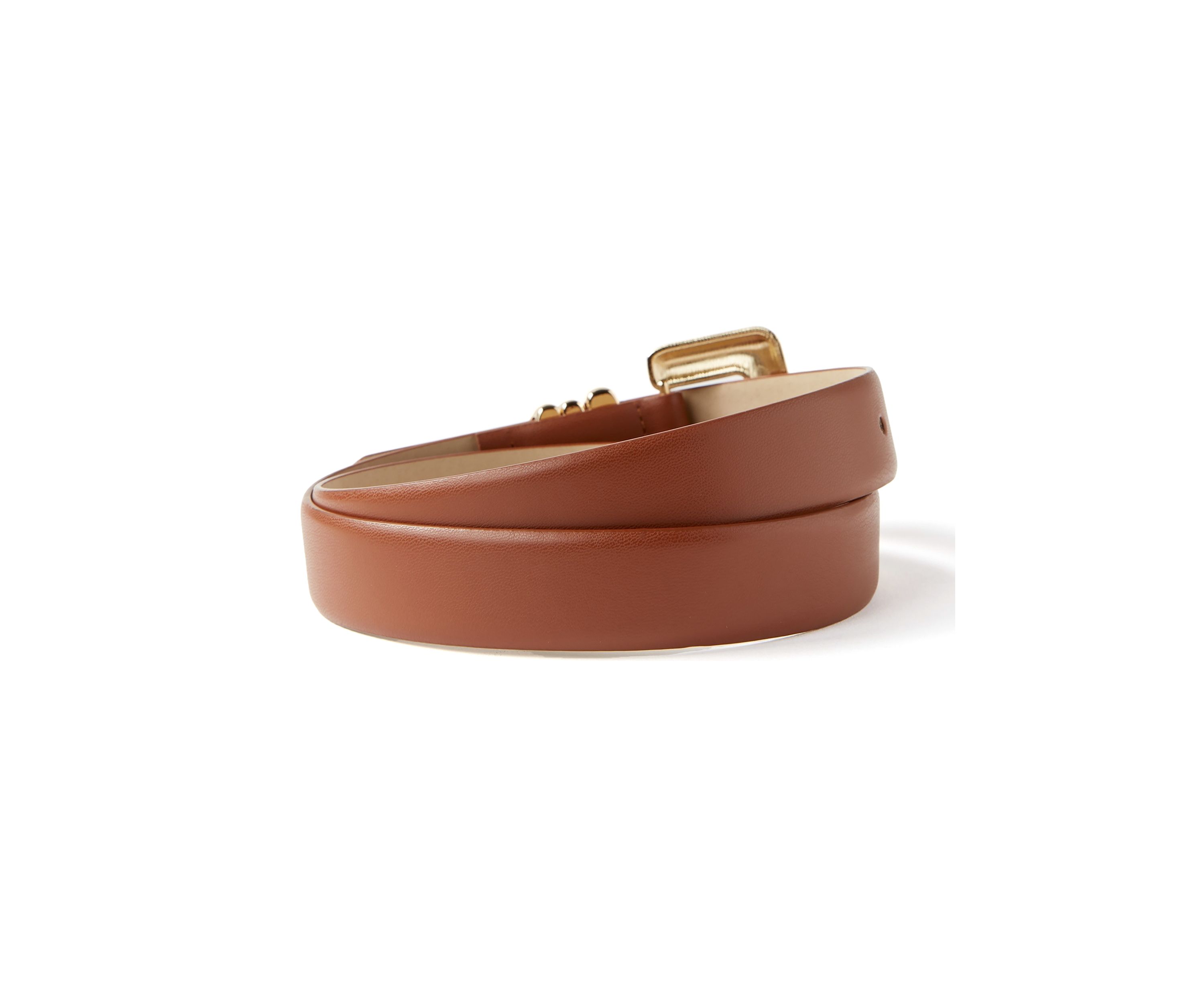 Organic Shaped Buckle and Loops Smooth Belt
