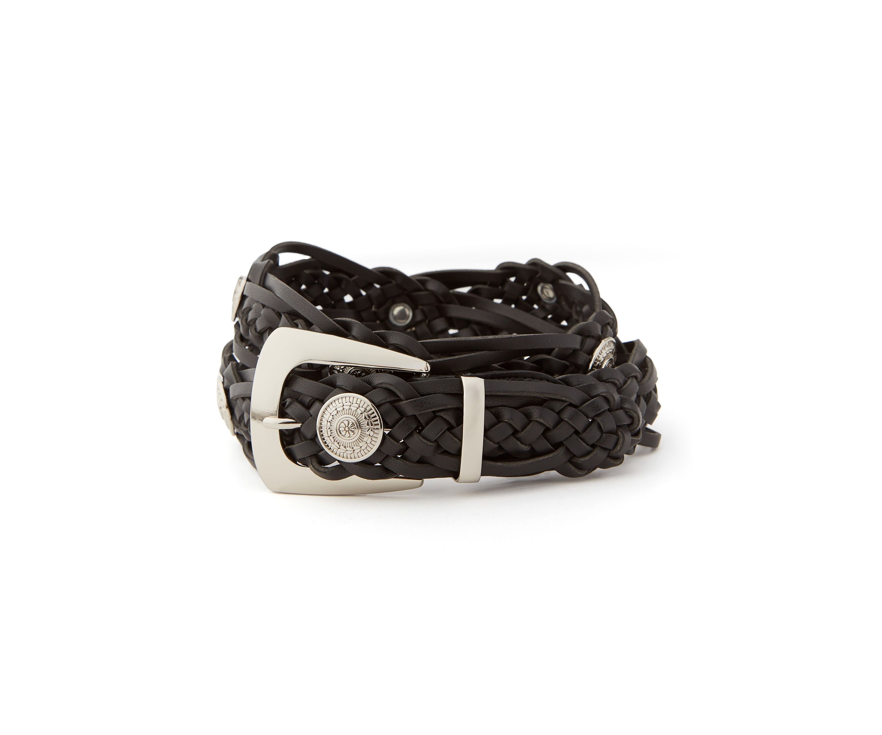 Braided Belt with Conchos 