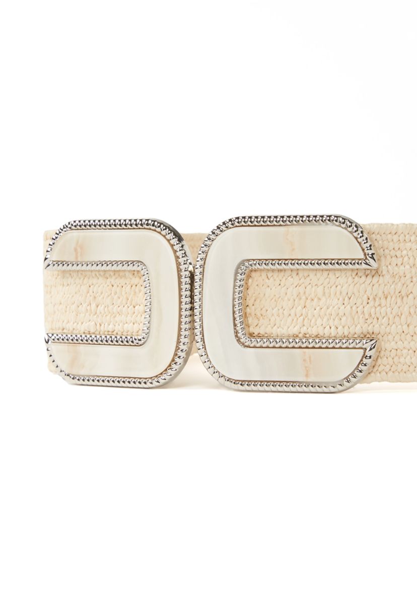 Straw Stretch Buckle Belt
