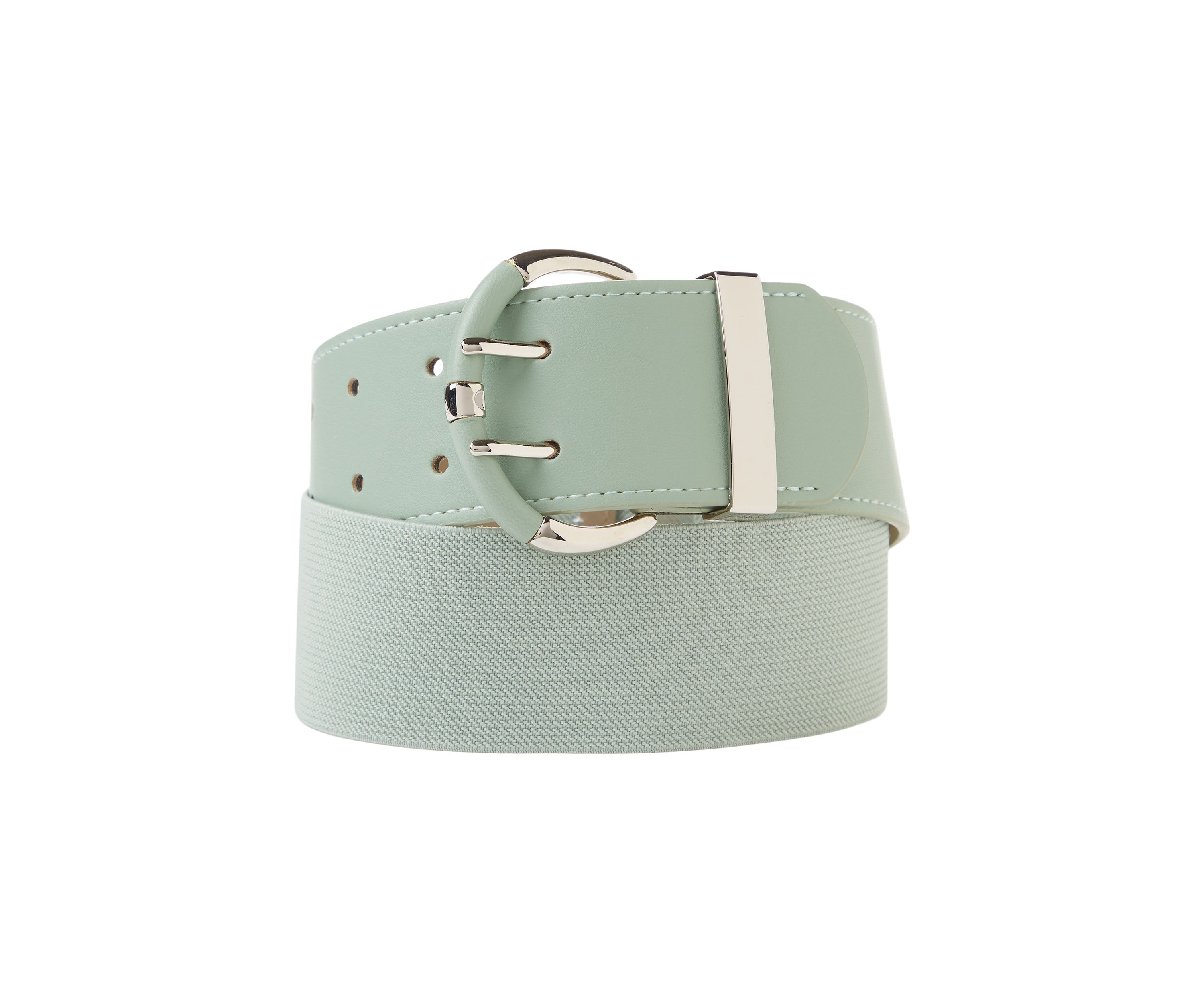 Double Prongs Partial Covered Stretch Belt