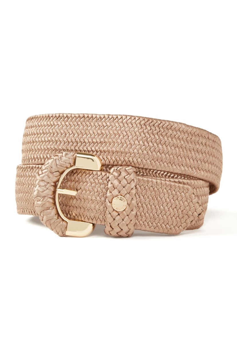 Shiny Stretch Partial Wrapped Buckle Belt