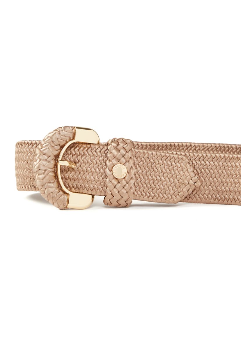 Shiny Stretch Partial Wrapped Buckle Belt
