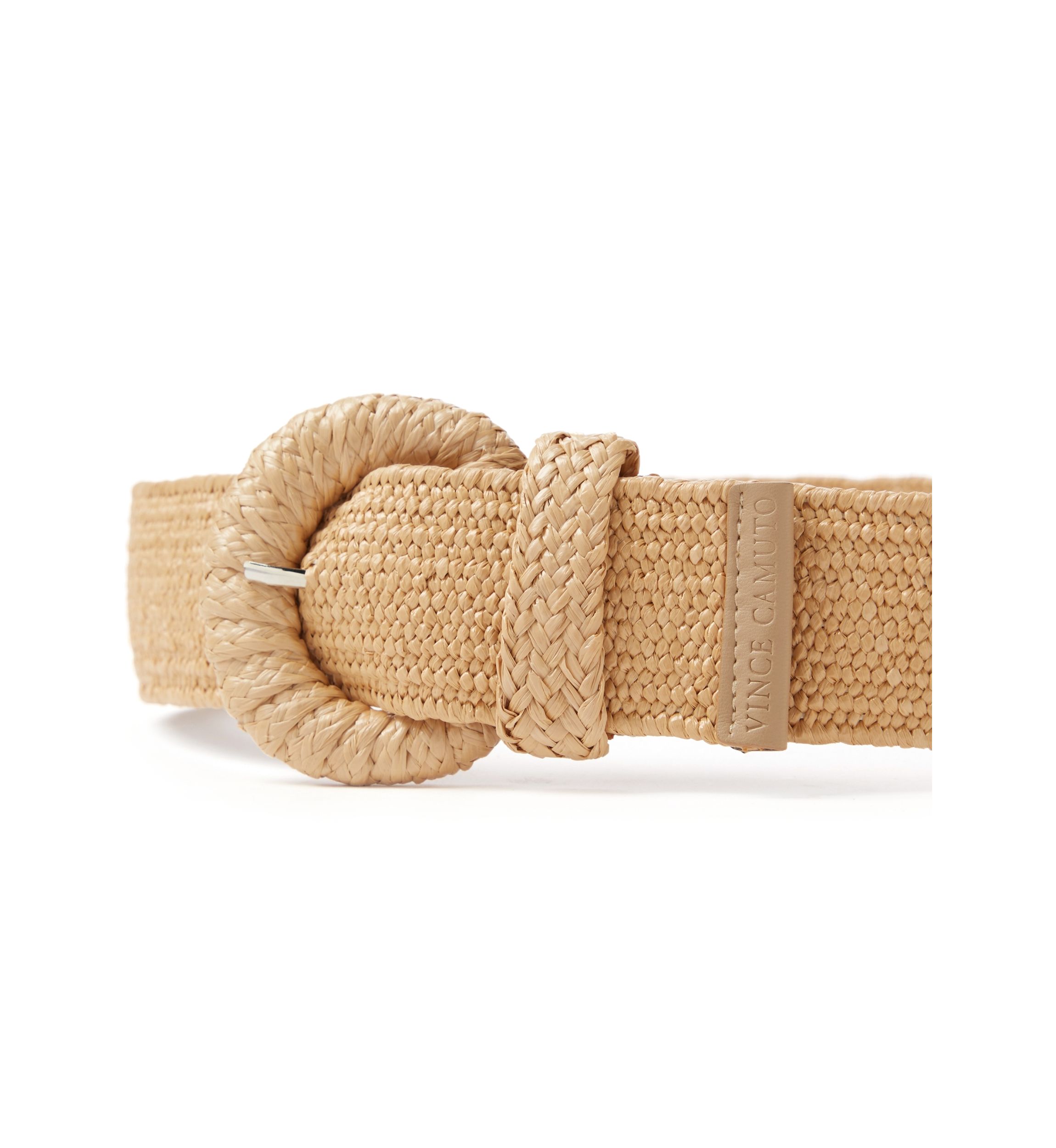 Vince Camuto M-L/XL Black Natural Toggle Buckle Woven Raffia Belt Vince Camuto Circle & Bar Toggle Women main image 2