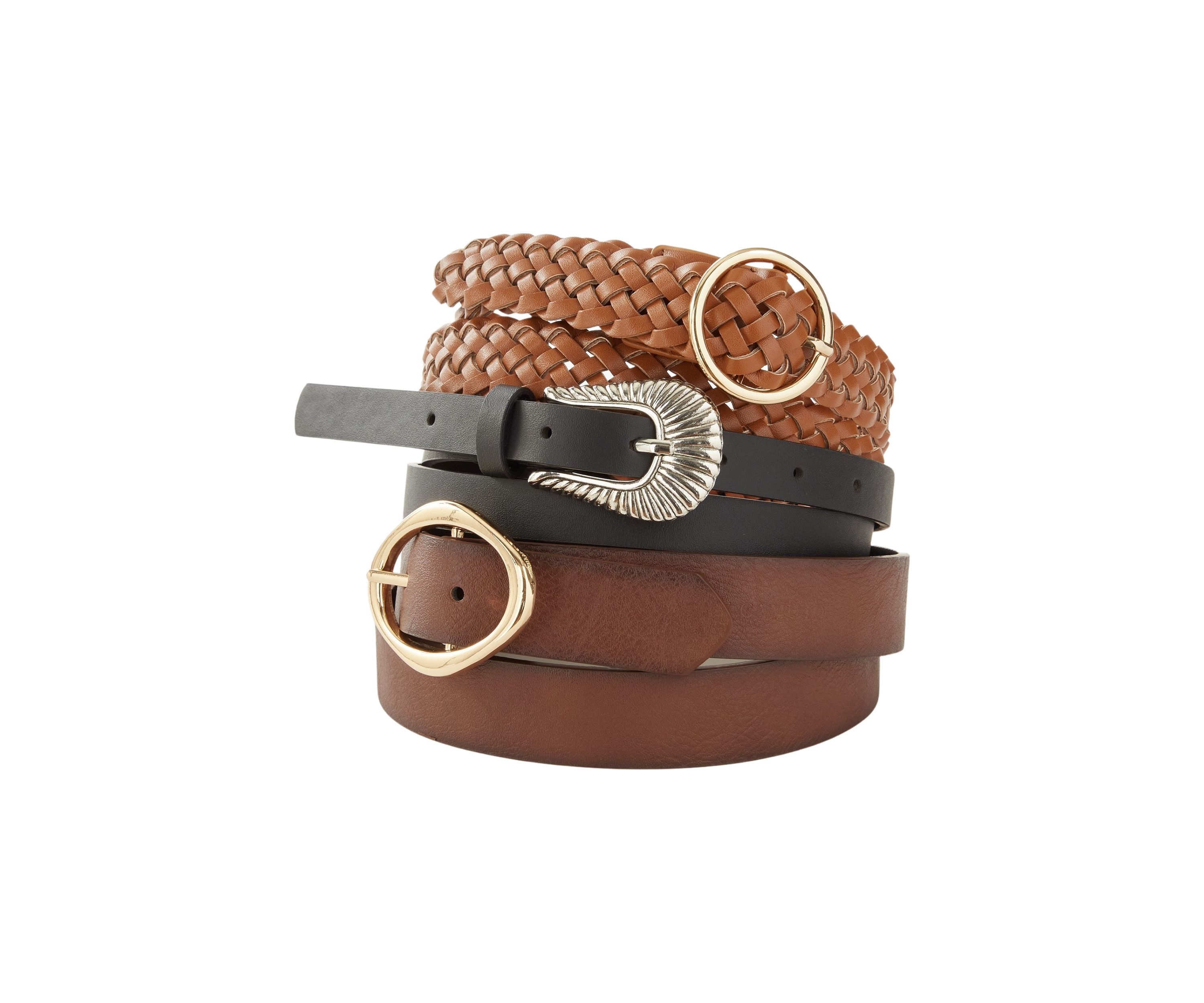 3 for 1 Wide Braided Reversible Belt Set