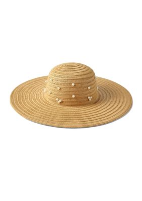 Vince Camuto Women's Pearl Floppy Hat, Tan