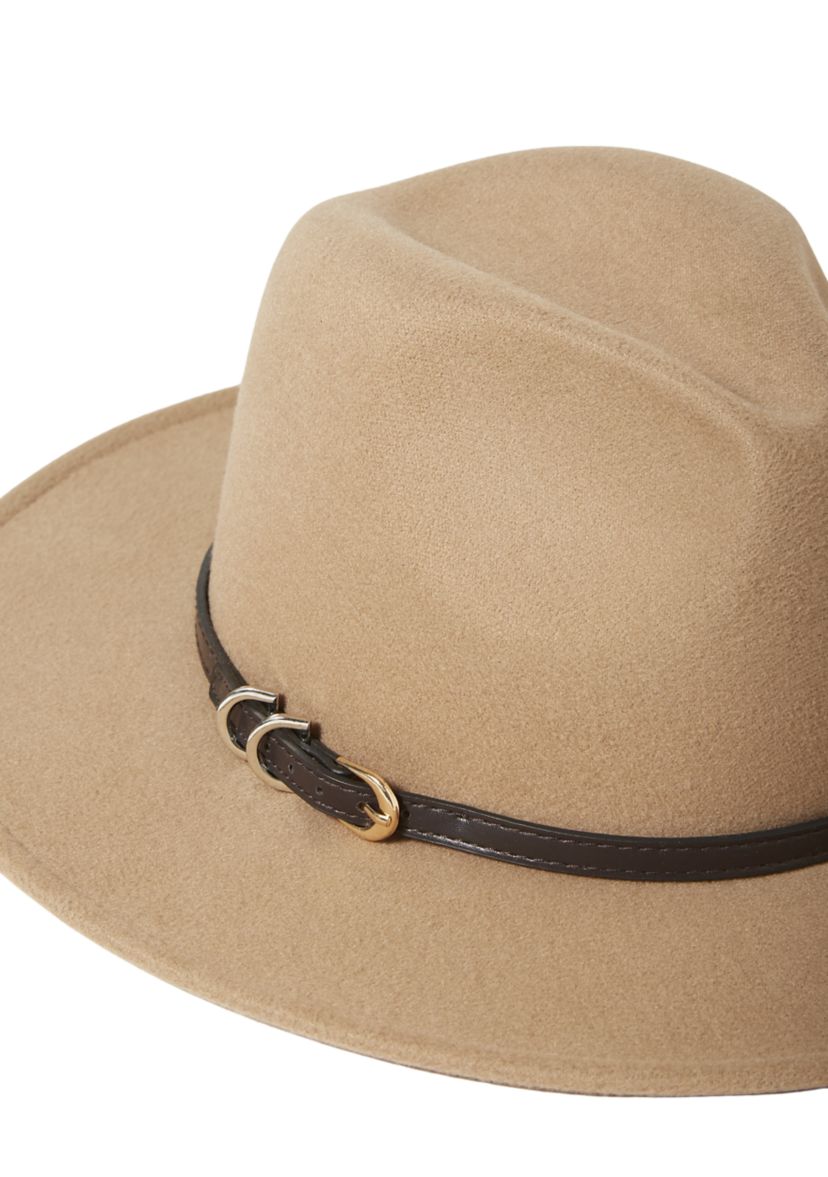 Felt Panama Hat with Belt Trim