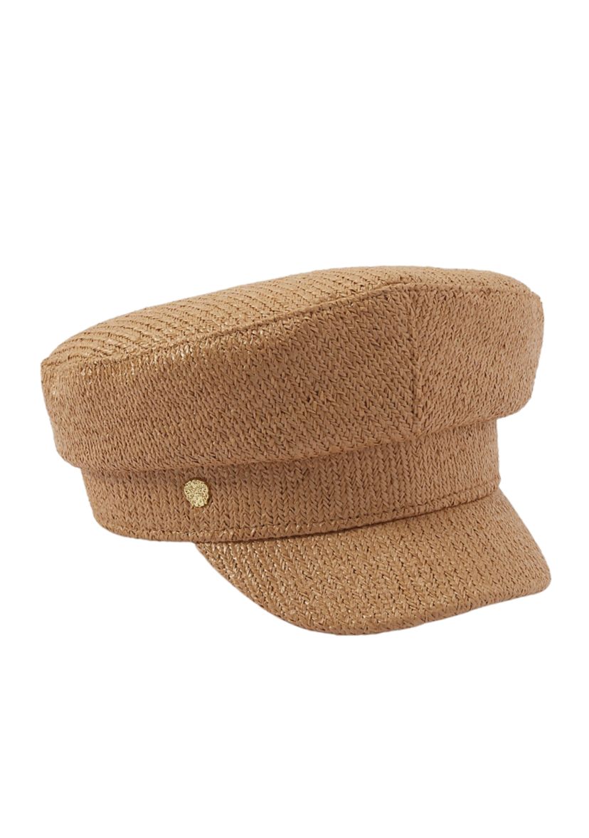 Lacquered Paper Braid Flat Cap
