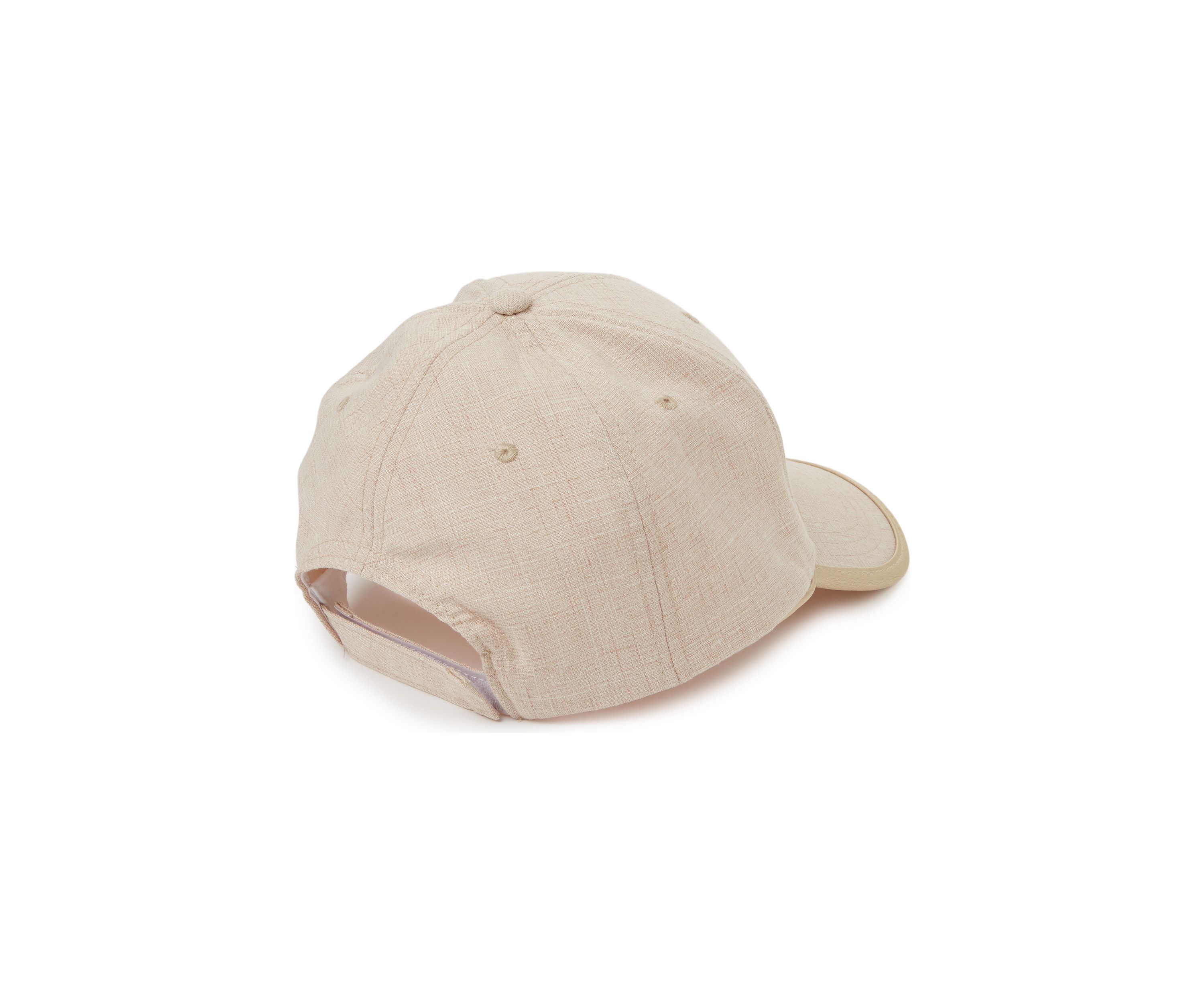 Womens Metallic Trim Linen Baseball Cap
