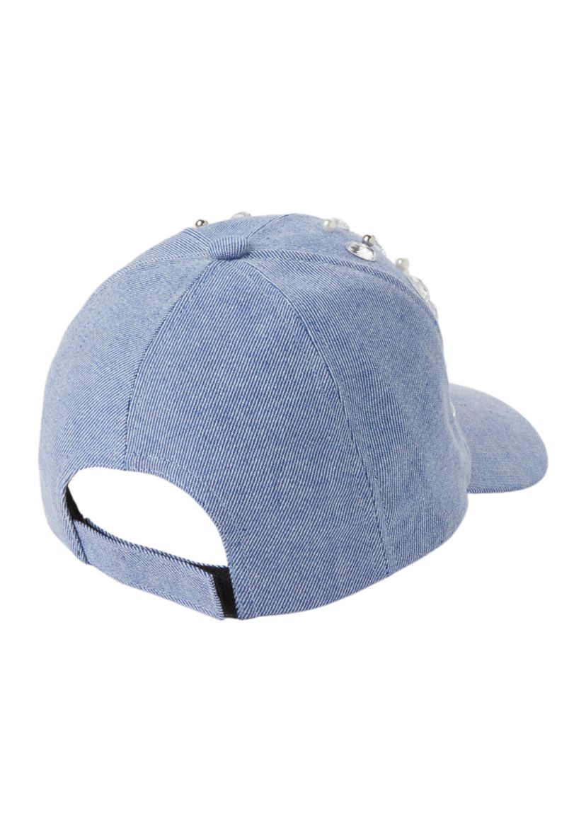 Rhinestone Denim Ballcap 