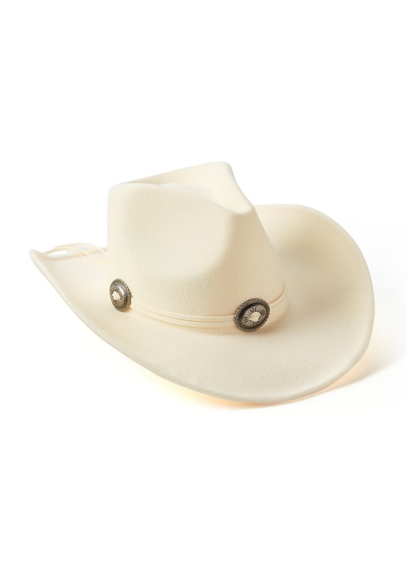 Suede Tie Concho Cowboy Hat