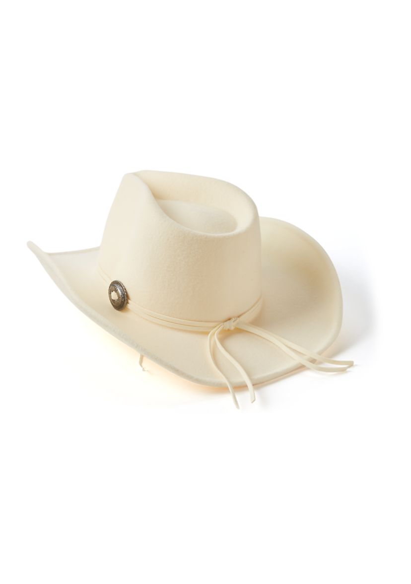 Suede Tie Concho Cowboy Hat