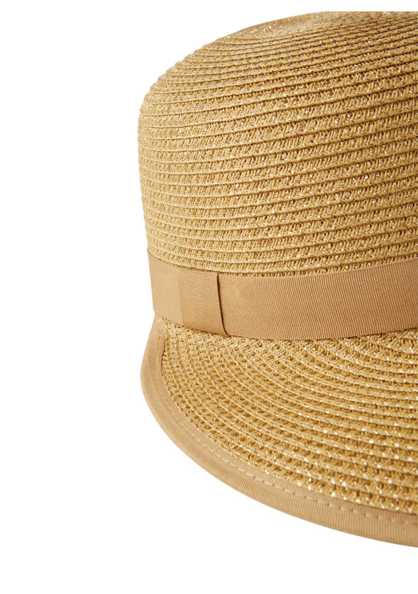 Metallic Straw Face Framing Hat