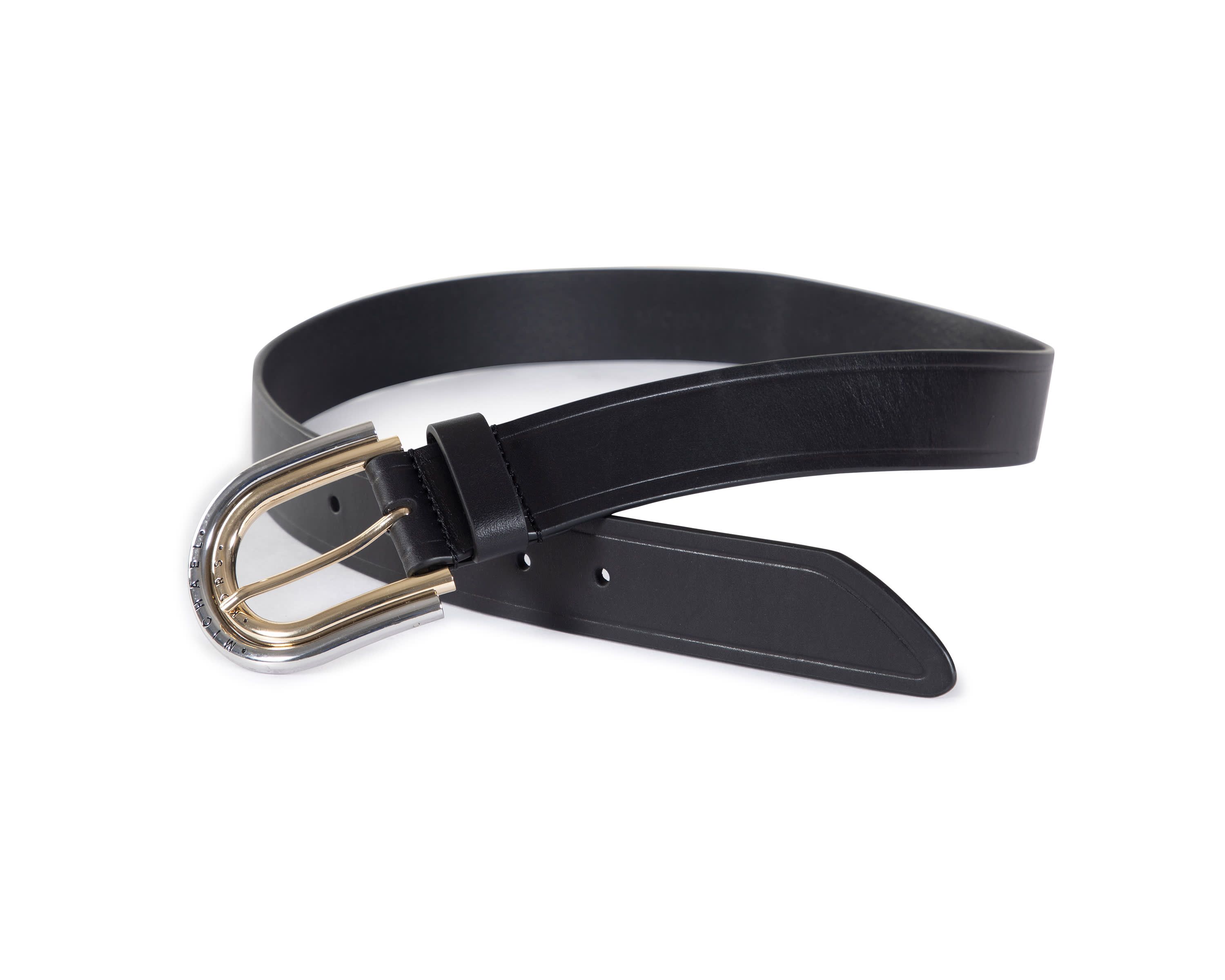 35MM Double Buckle Leather Belt