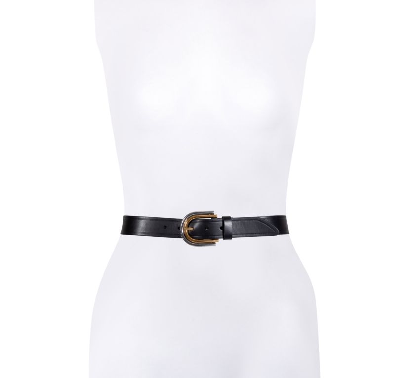 35MM Double Buckle Leather Belt
