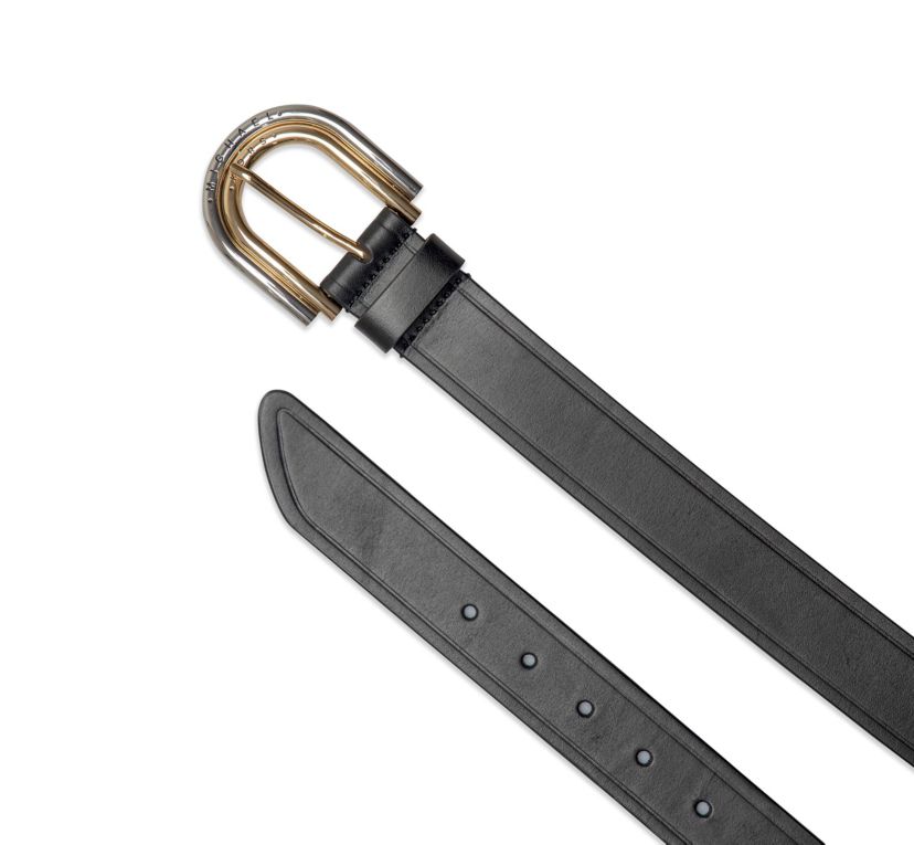 35MM Double Buckle Leather Belt