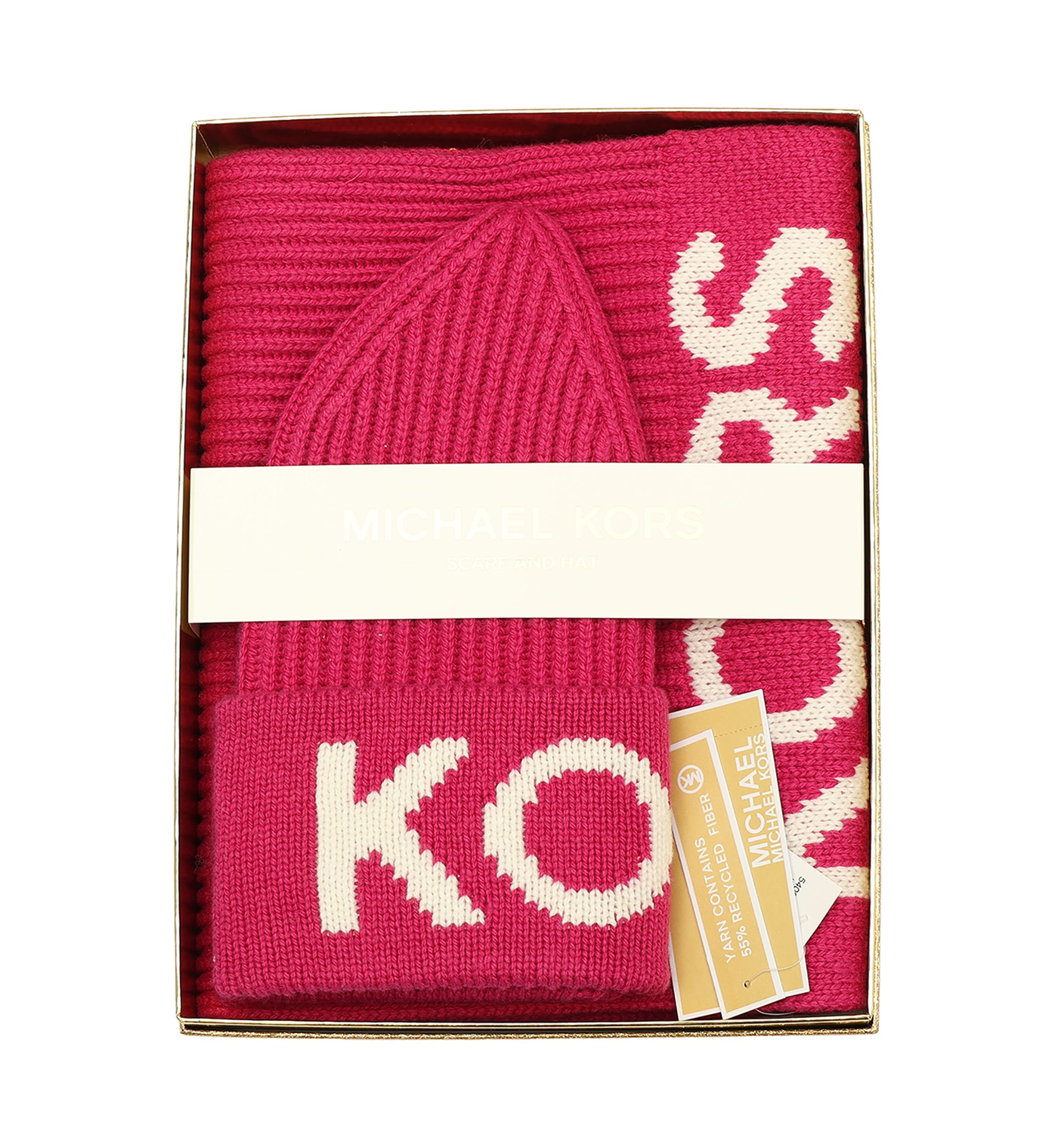 Fisherman Rib Cuff Hat and Scarf Set 