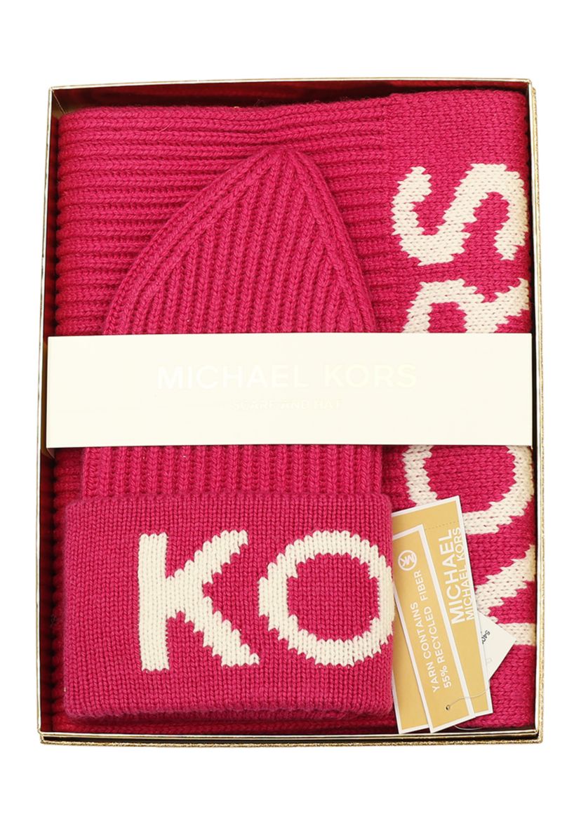 Fisherman Rib Cuff Hat and Scarf Set 