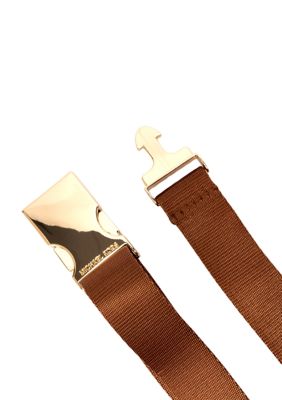 Leather Belt Bag with Webbing Strap