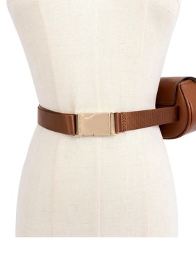 Leather Belt Bag with Webbing Strap