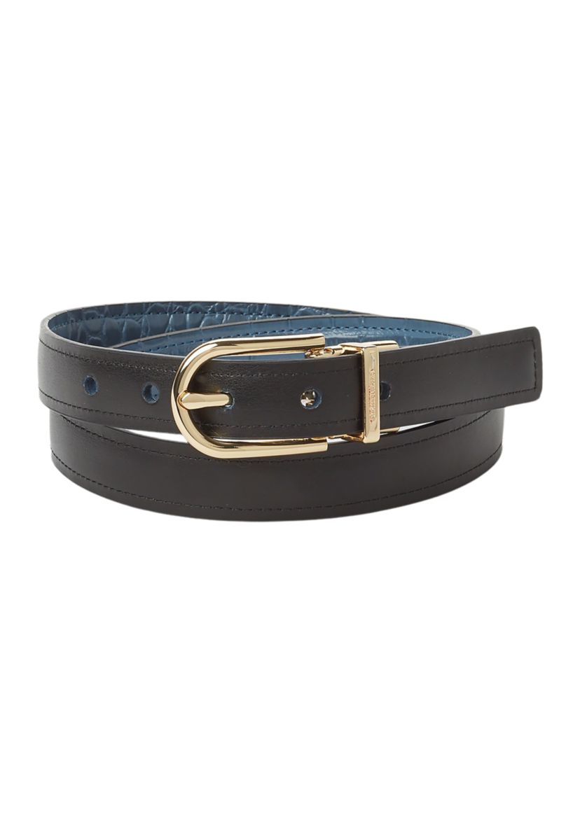 Reversible Croc Leather Belt 