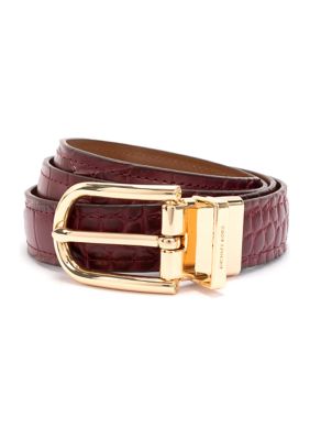 Michael Kors Women's Reversible Croc Embossed Belt, Medium