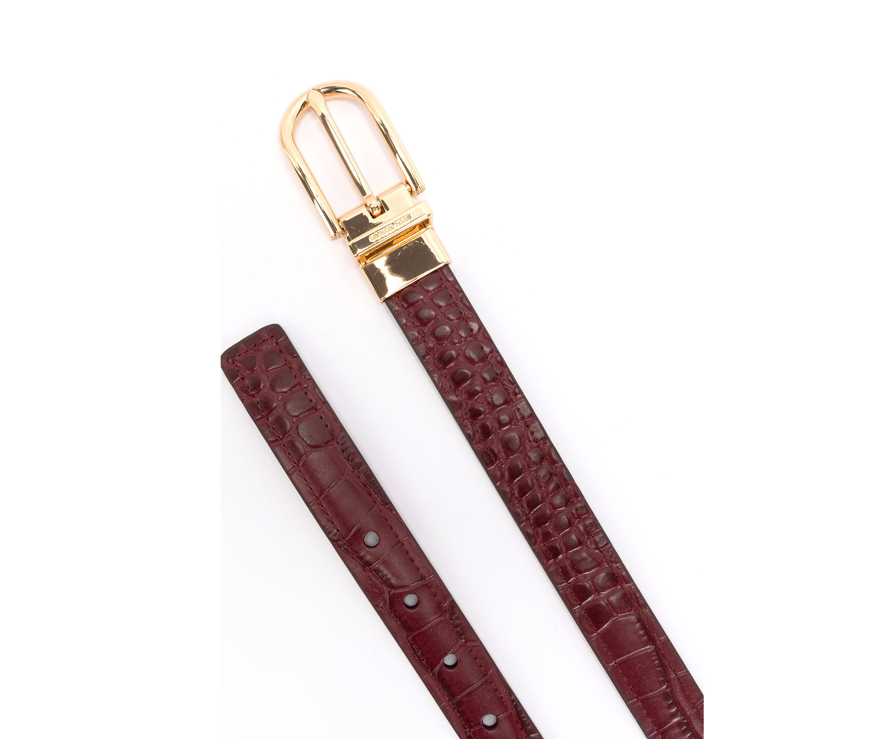 Reversible Croc Embossed Belt 