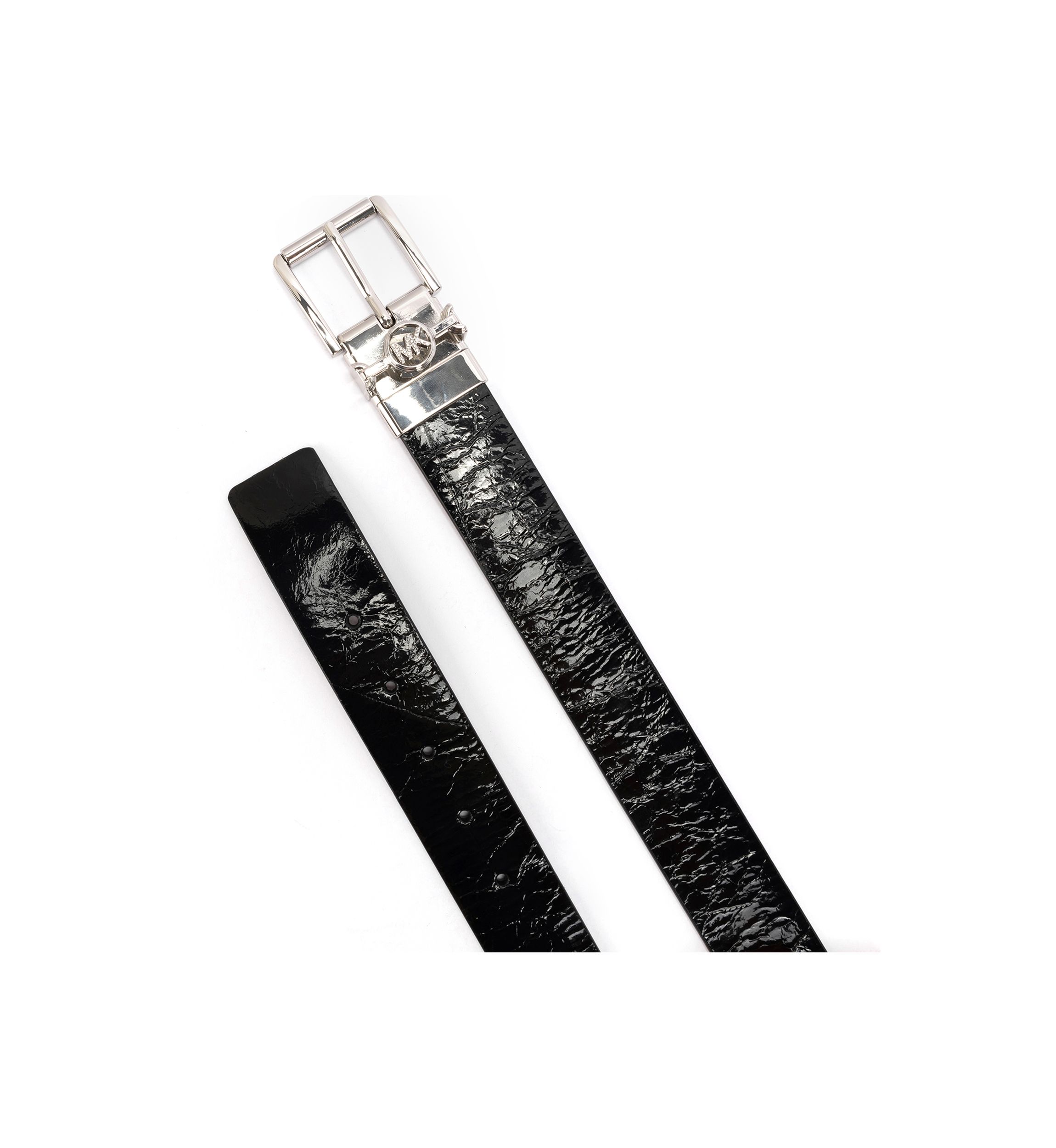38 Millimeter Reversible Metallic Leather Belt