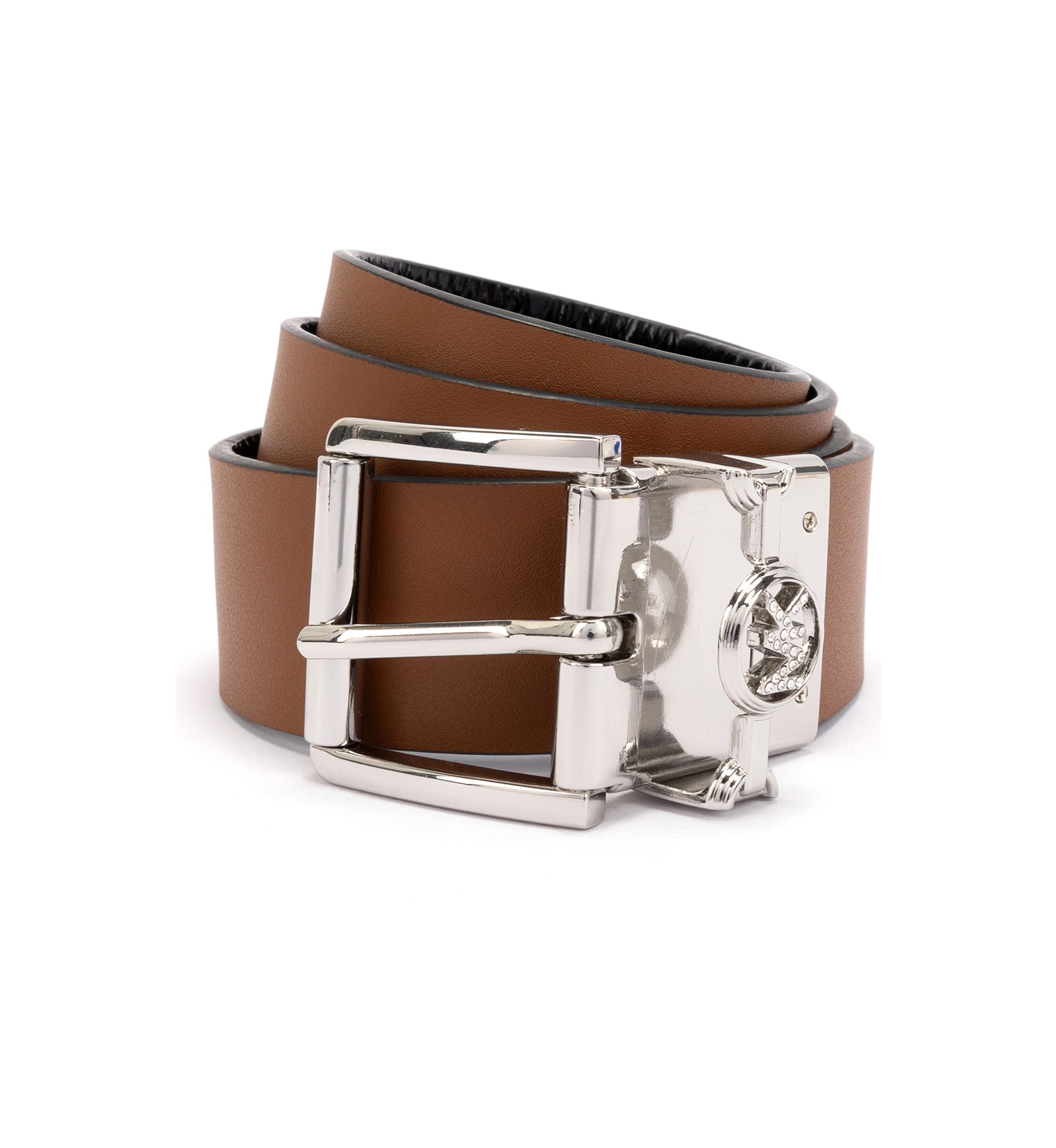 38 Millimeter Reversible Metallic Leather Belt