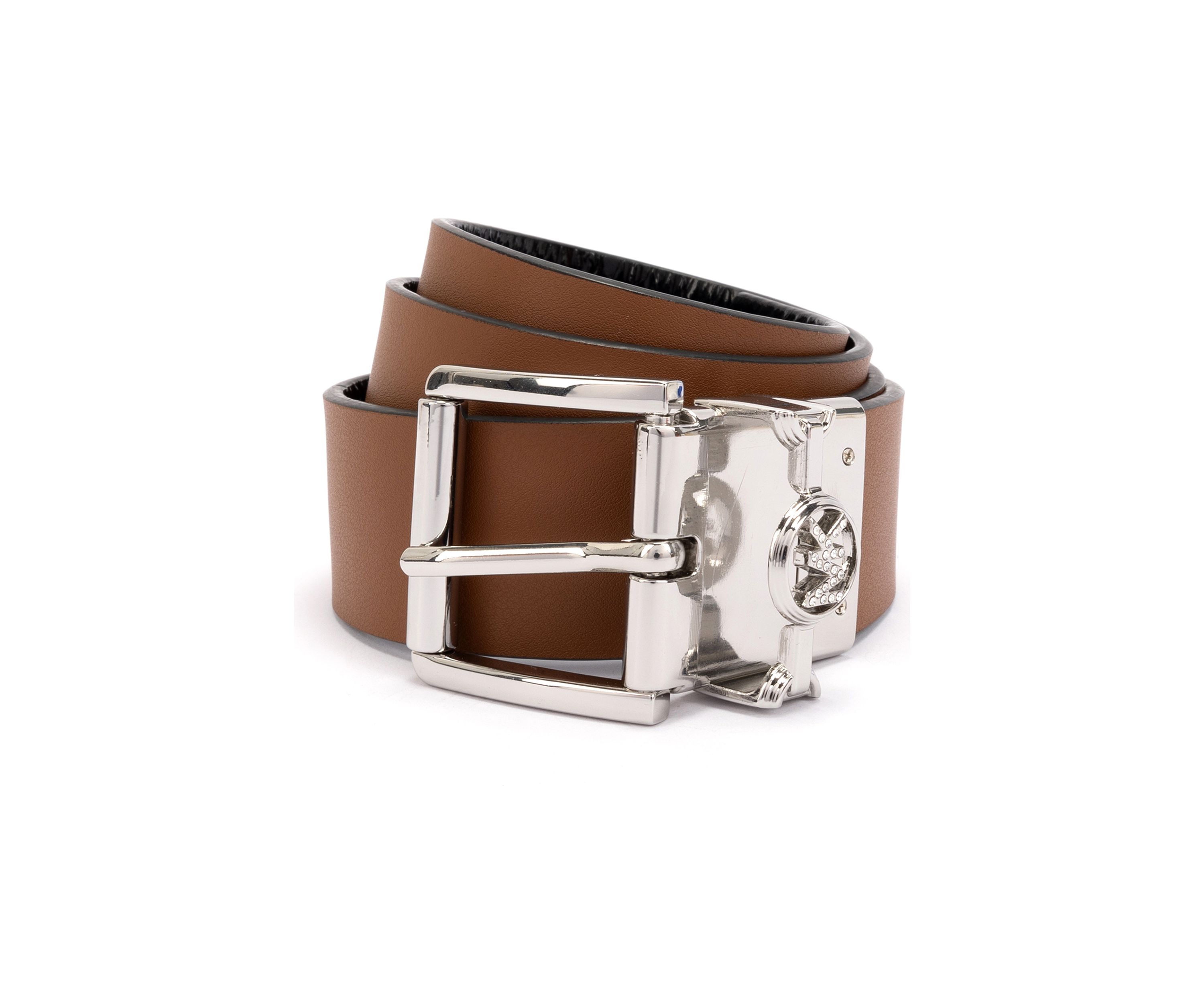 38 Millimeter Reversible Metallic Leather Belt