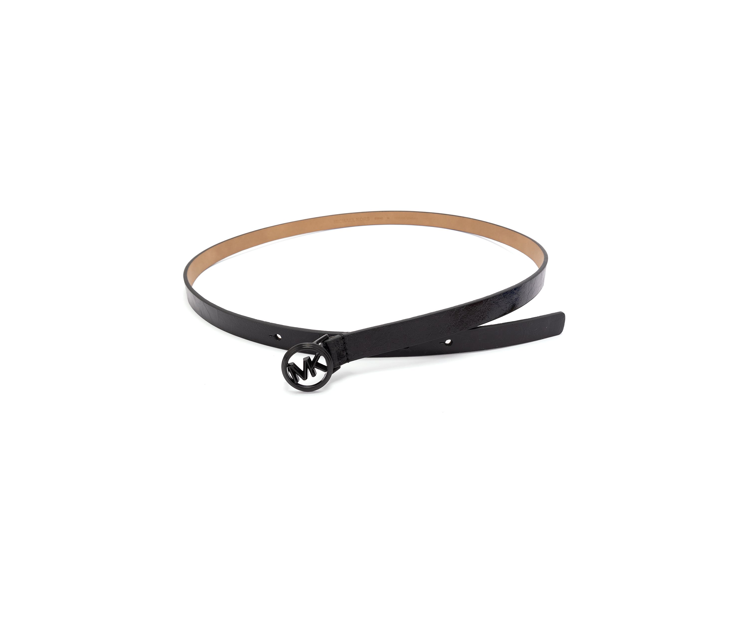 Logo Charm Skinny Belt