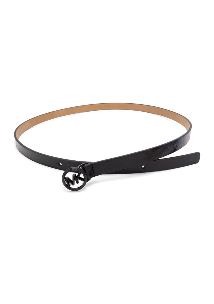 Logo Charm Skinny Belt