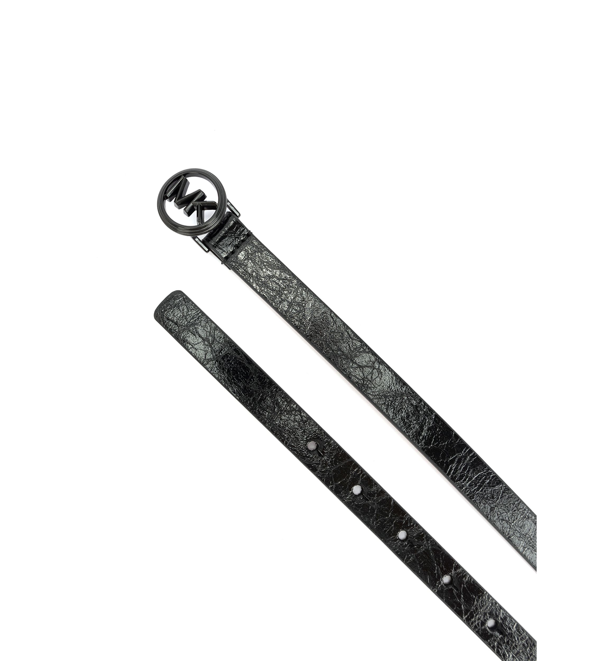 Logo Charm Skinny Belt