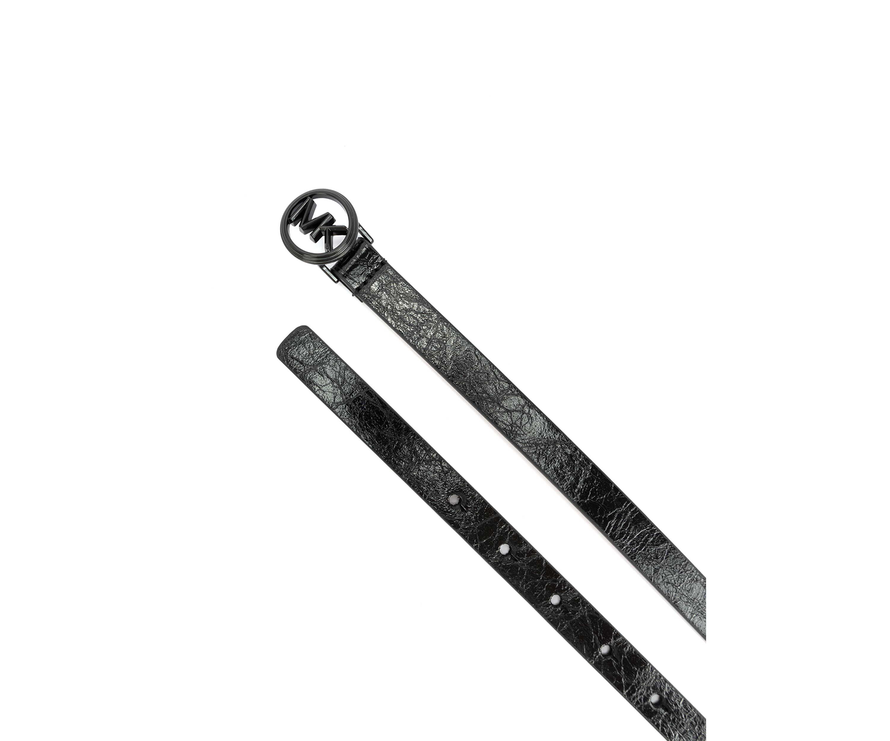 Logo Charm Skinny Belt