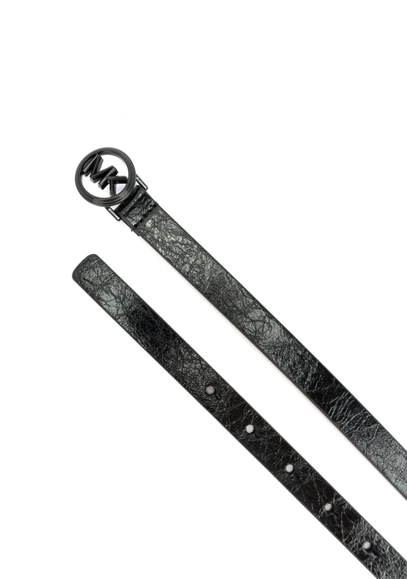 Logo Charm Skinny Belt