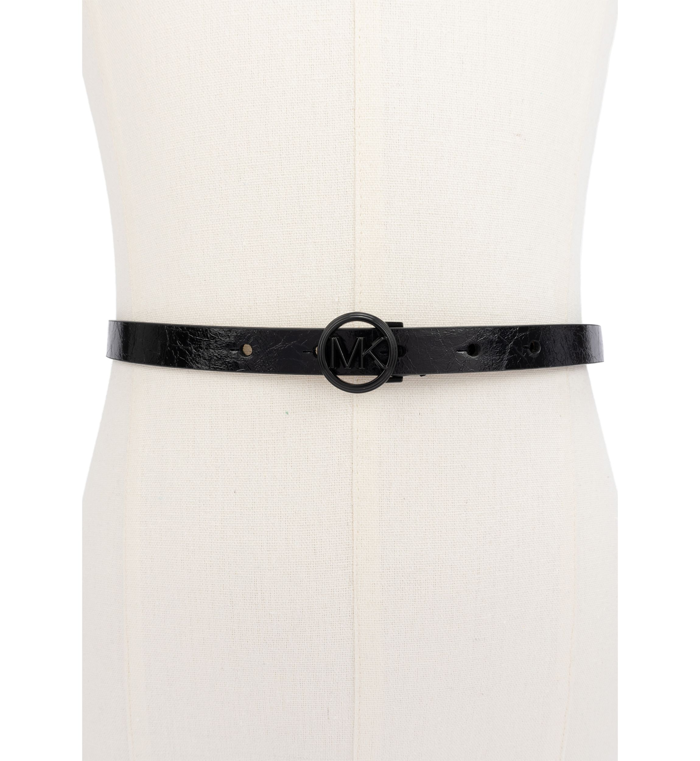 Logo Charm Skinny Belt