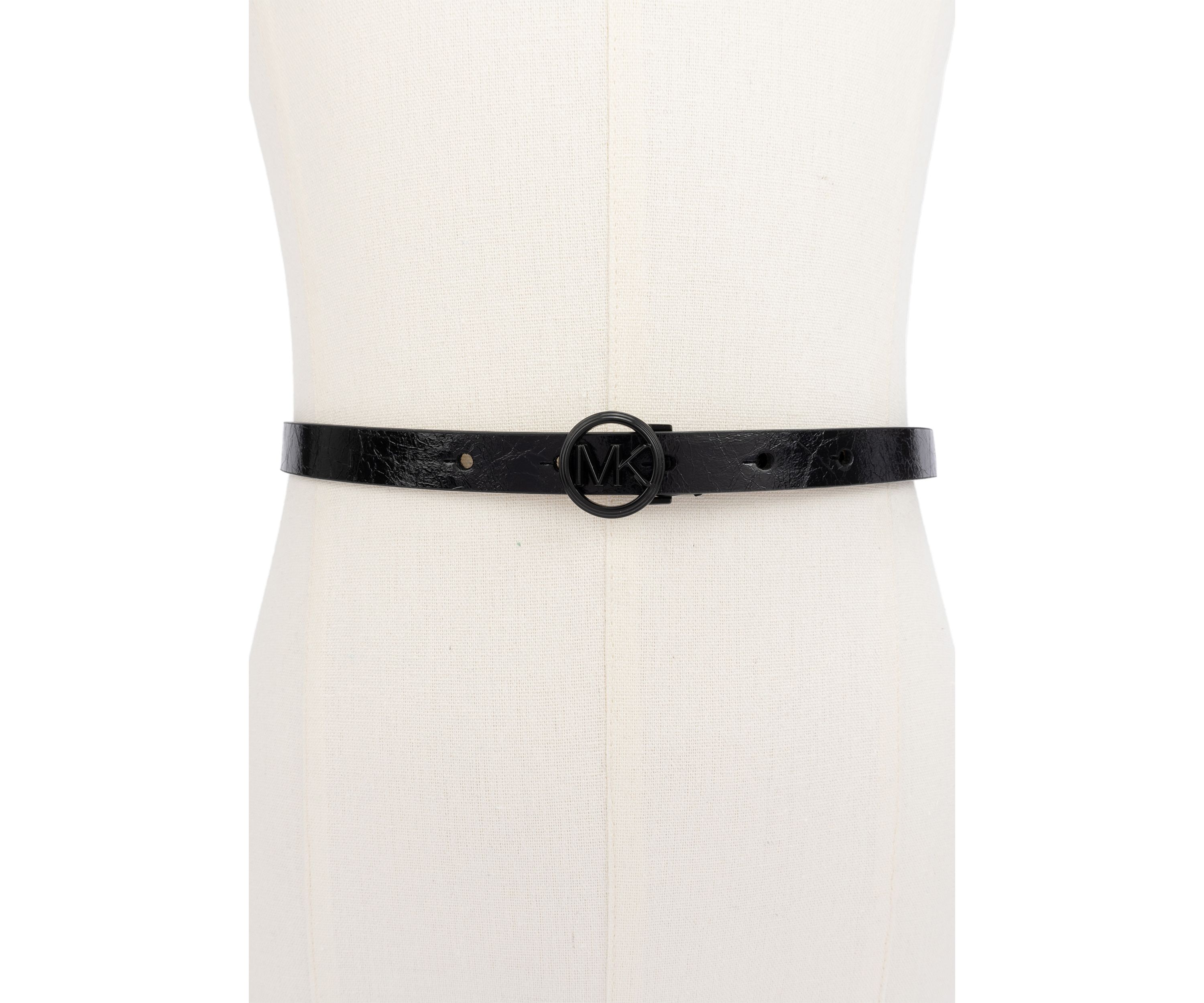 Logo Charm Skinny Belt