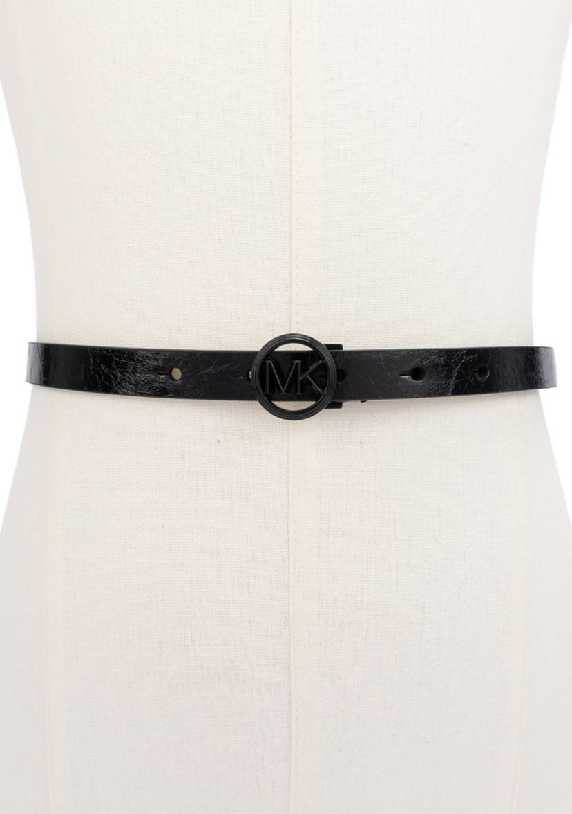 Logo Charm Skinny Belt